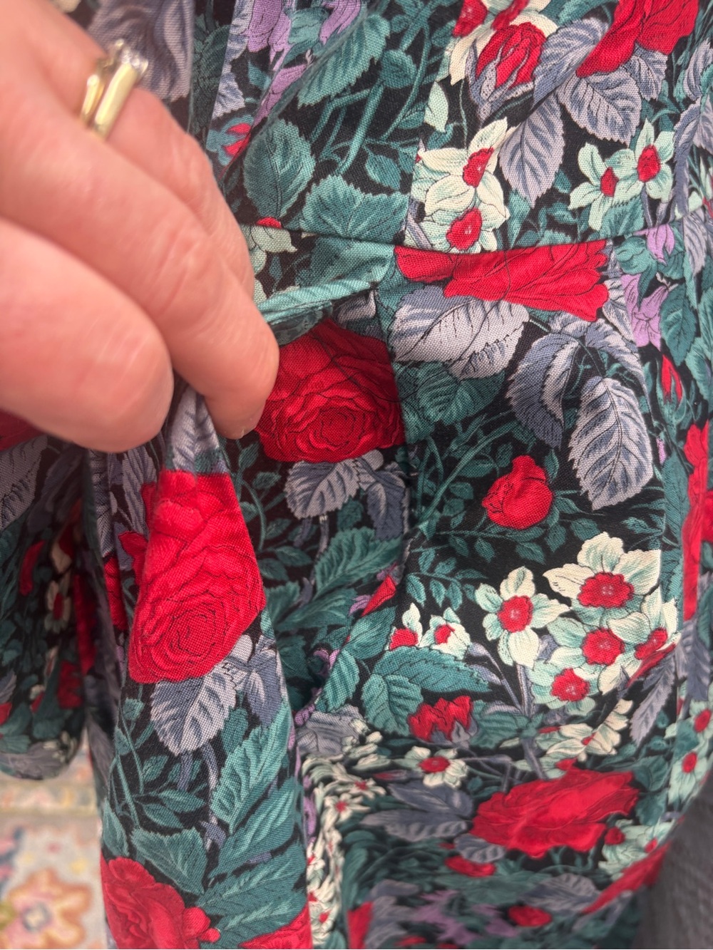 Vintage Suttles and Seawinds Floral Midi Dress Cottagecore Romantic Prairie - Picture 7 of 12